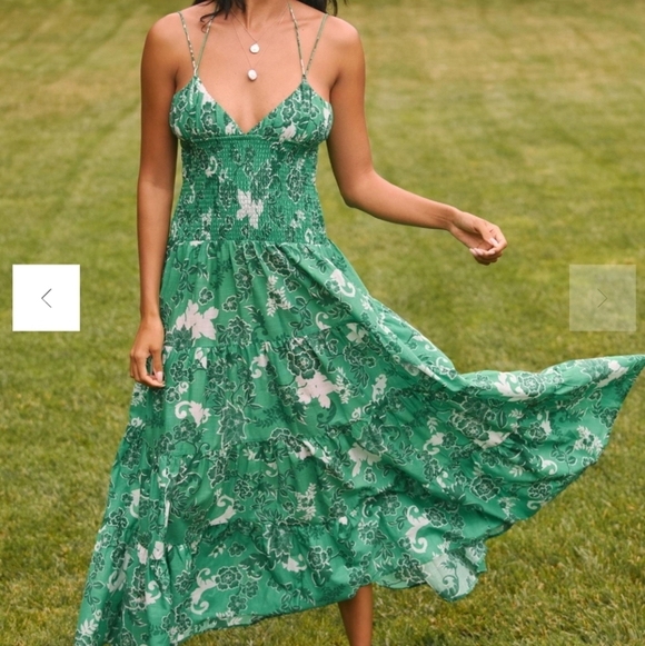 Anthropologie Dresses & Skirts - By Anthropologie The Josephine Smocked Drop-waist Maxi Dress